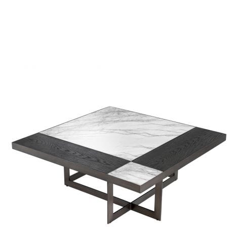 Eichholtz Living Coffee Table Hermoza - Marble & Mocha Crown Oak Veneer House of Isabella UK