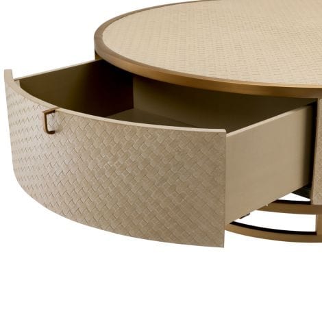 Eichholtz Living Coffee Table Napa Valley Woven washed oak veneer House of Isabella UK