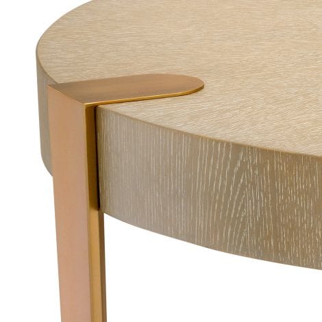 Eichholtz Living Coffee Table Oxnard - Washed Oak Veneer & Brushed Brass House of Isabella UK
