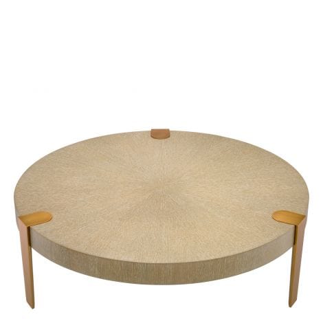 Eichholtz Living Coffee Table Oxnard - Washed Oak Veneer & Brushed Brass House of Isabella UK