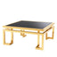Eichholtz Living Coffee Table Palmer - Gold & Black Glass House of Isabella UK