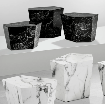 Eichholtz Living Coffee Table Prudential - Black Faux Marble - Set of 3 House of Isabella UK