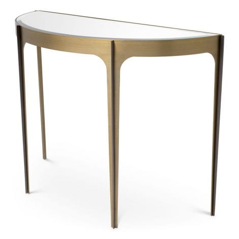 Eichholtz Living Console Table Artemisa Brushed brass finish | bronze finish | bevelled mirror glass House of Isabella UK
