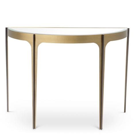 Eichholtz Living Console Table Artemisa Brushed brass finish | bronze finish | bevelled mirror glass House of Isabella UK