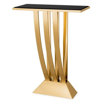 Eichholtz Living Console Table Beau Deco Gold finish | black marble top House of Isabella UK