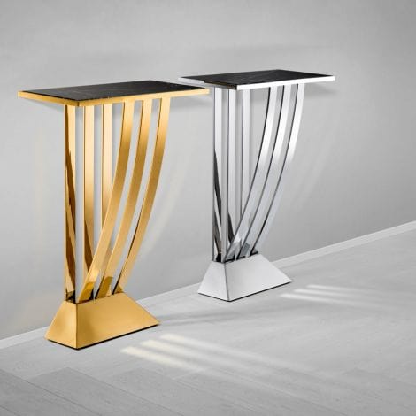 Eichholtz Living Console Table Beau Deco Gold finish | black marble top House of Isabella UK