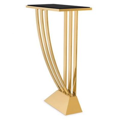 Eichholtz Living Console Table Beau Deco Gold finish | black marble top House of Isabella UK