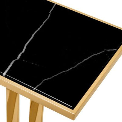 Eichholtz Living Console Table Beau Deco Gold finish | black marble top House of Isabella UK