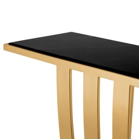 Eichholtz Living Console Table Beau Deco Gold finish | black marble top House of Isabella UK