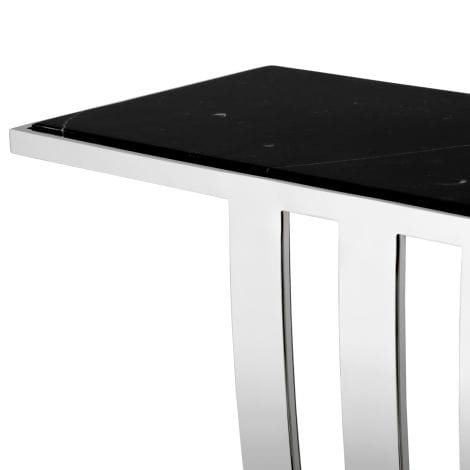 Eichholtz Living Console Table Beau Deco Polished stainless steel | black marble top House of Isabella UK