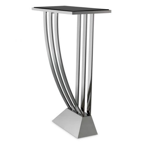 Eichholtz Living Console Table Beau Deco Polished stainless steel | black marble top House of Isabella UK