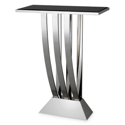 Eichholtz Living Console Table Beau Deco Polished stainless steel | black marble top House of Isabella UK