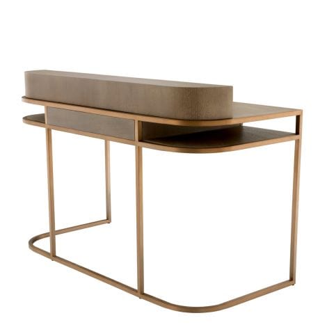 Eichholtz Living Desk Highland - Oak Veneer & Brushed Brass House of Isabella UK