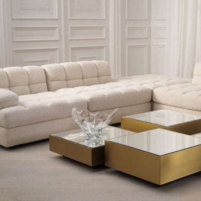 Eichholtz Living Modular Sofa Dean - Middle Bouclé cream | black base House of Isabella UK