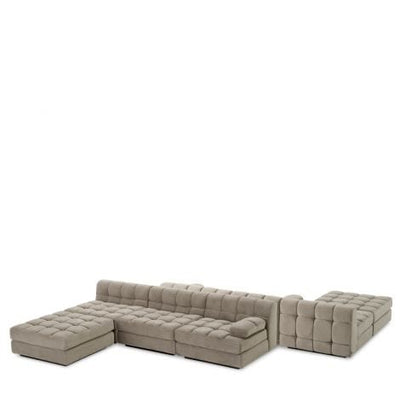 Eichholtz Living Modular Sofa Dean - Right Savona greige velvet | black base House of Isabella UK