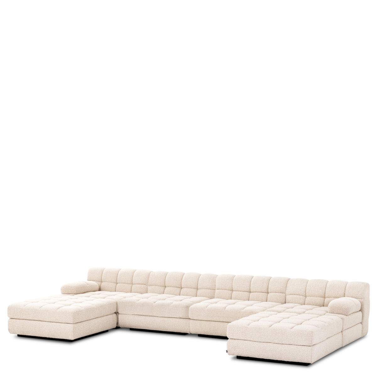 Eichholtz Living Right Boucle Cream Black Base Modular Sofa Dean House of Isabella UK
