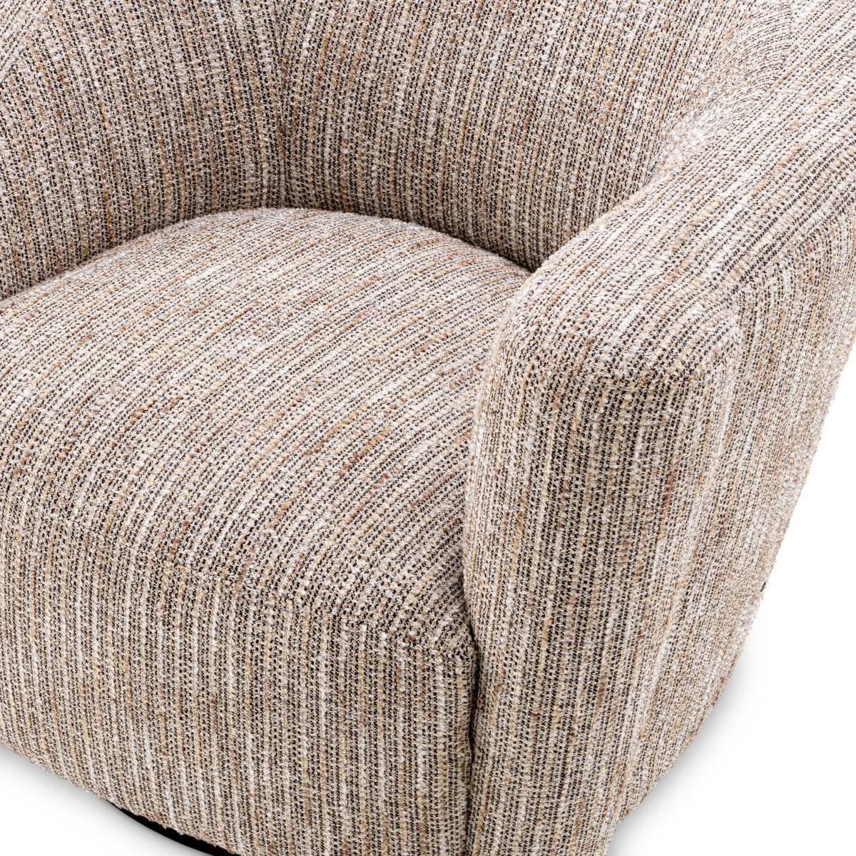 Eichholtz Living Right Mademoiselle Beige Black Swivel Base Swivel Chair Colin House of Isabella UK