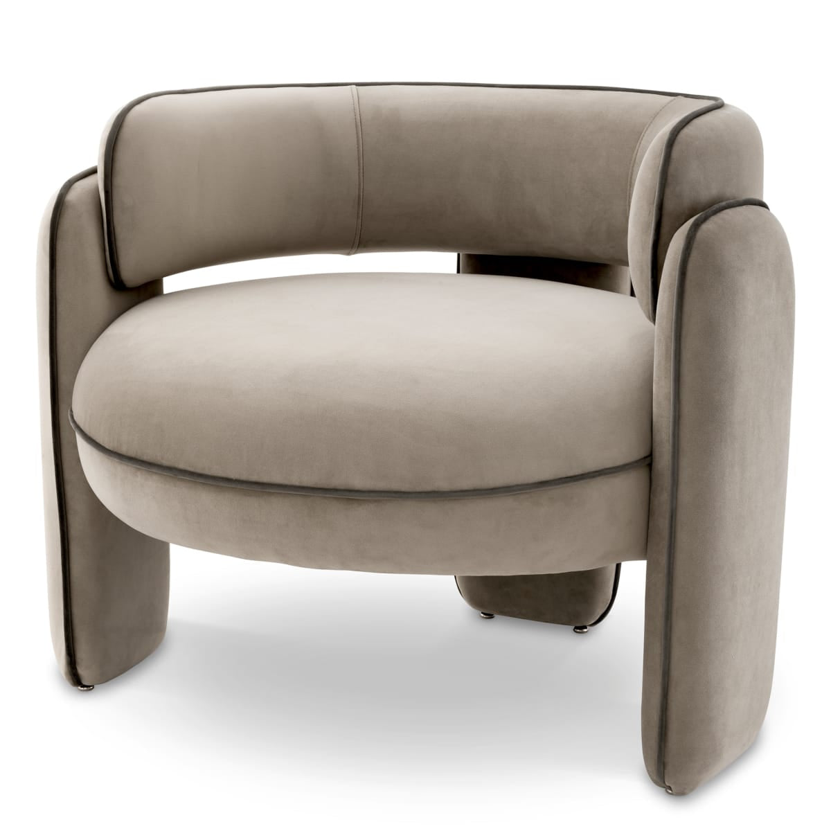 Eichholtz Living Savona Greige Velvet Chair Chaplin House of Isabella UK