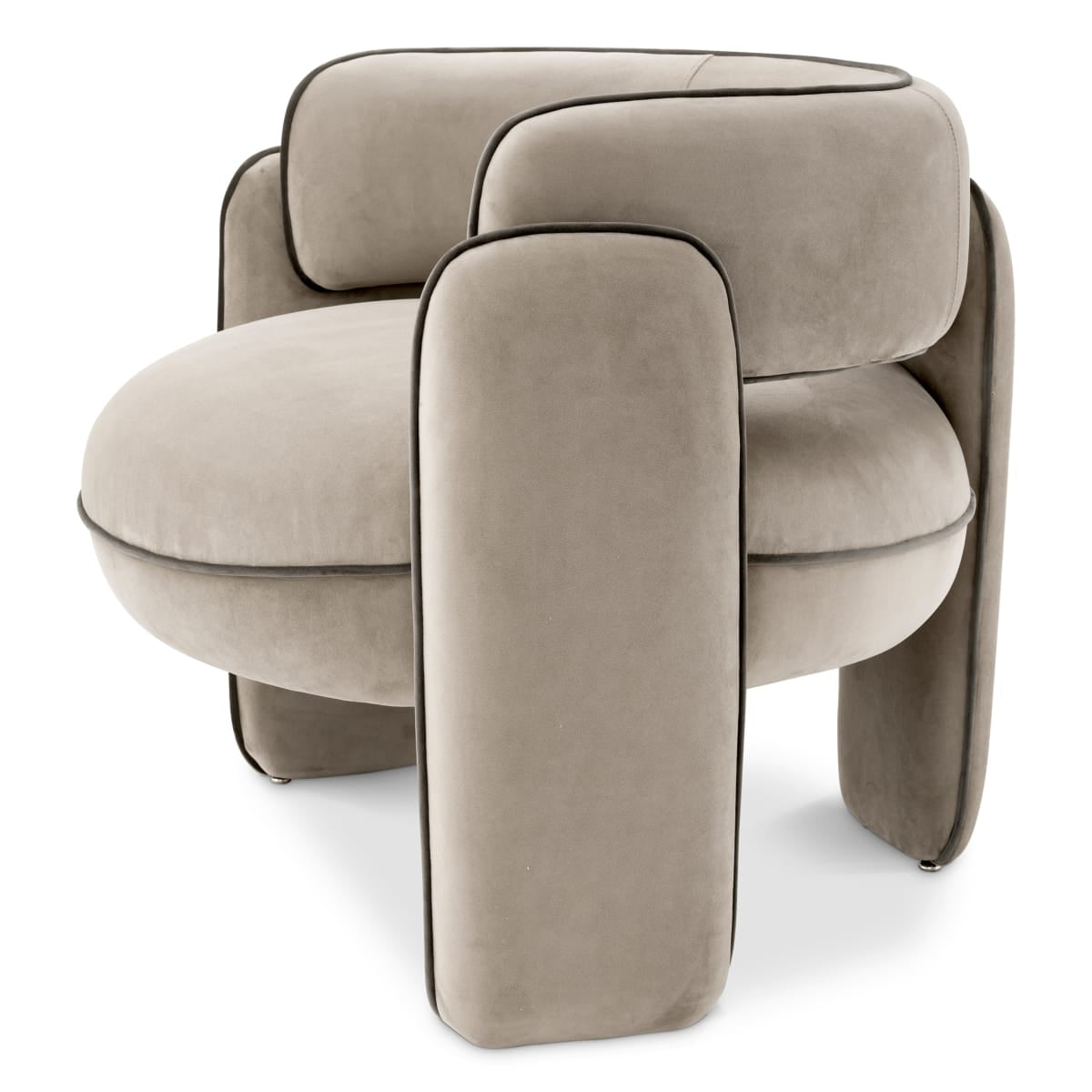 Eichholtz Living Savona Greige Velvet Chair Chaplin House of Isabella UK
