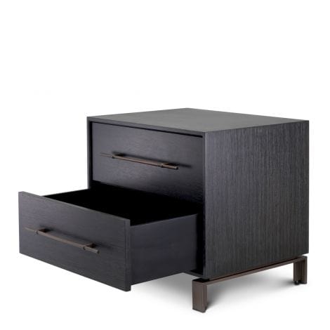 Eichholtz Living Side Table Canova Charcoal Grey Oak Veneer House of Isabella UK