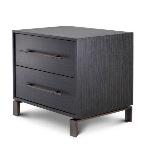 Eichholtz Living Side Table Canova Charcoal Grey Oak Veneer House of Isabella UK