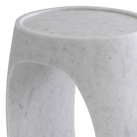 Eichholtz Living Side Table Clipper high Honed white marble House of Isabella UK