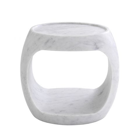 Eichholtz Living Side Table Clipper low Honed white marble House of Isabella UK