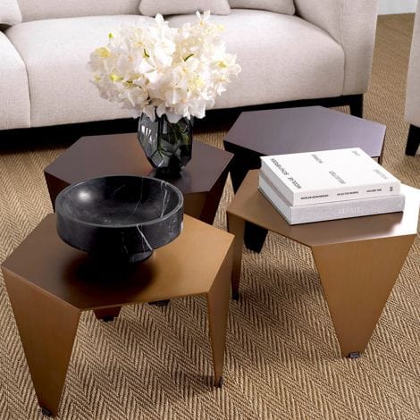 Eichholtz Living Side Table Metro Chic Brushed brass finish House of Isabella UK