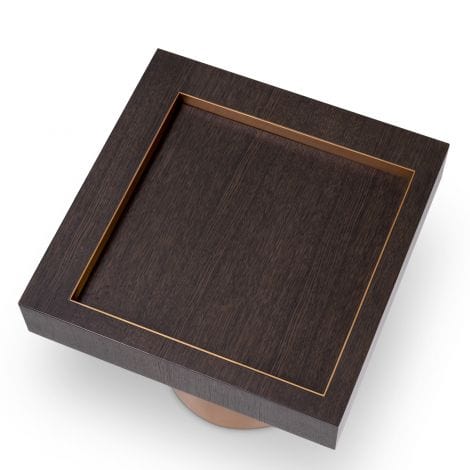 Eichholtz Living Side Table Otus square Mocha oak veneer | brushed brass finish House of Isabella UK
