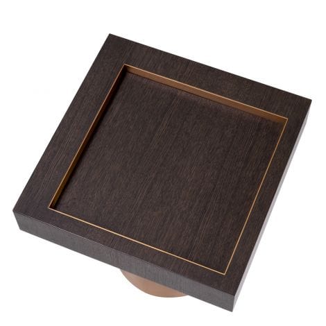 Eichholtz Living Side Table Otus square Mocha oak veneer | brushed brass finish House of Isabella UK