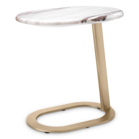 Eichholtz Living Side Table Oyo Brushed brass finish | marble top House of Isabella UK