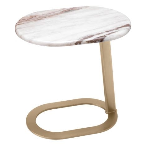 Eichholtz Living Side Table Oyo Brushed brass finish | marble top House of Isabella UK