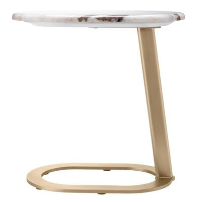 Eichholtz Living Side Table Oyo Brushed brass finish | marble top House of Isabella UK