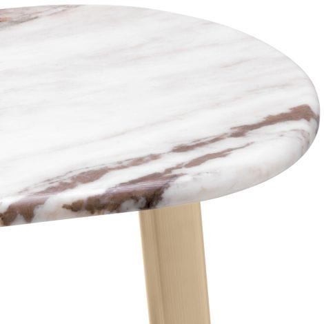 Eichholtz Living Side Table Oyo Brushed brass finish | marble top House of Isabella UK