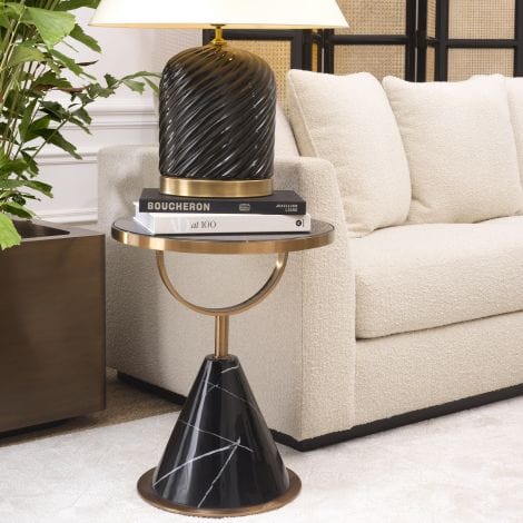 Eichholtz Living Side Table Park Lane - Brushed Copper & Black Faux Marble House of Isabella UK