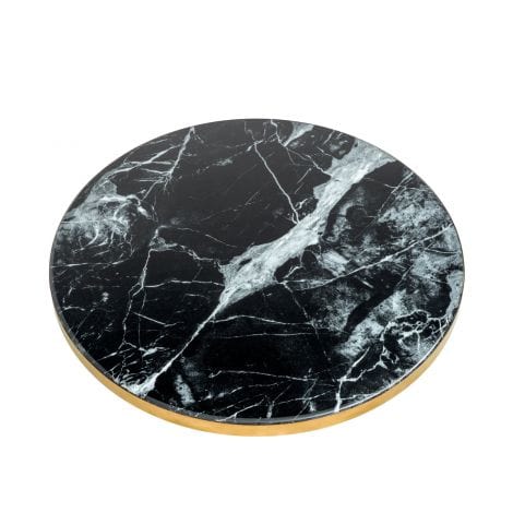 Eichholtz Living Side Table Parme - Black Faux Marble & Brushed Brass Finish House of Isabella UK