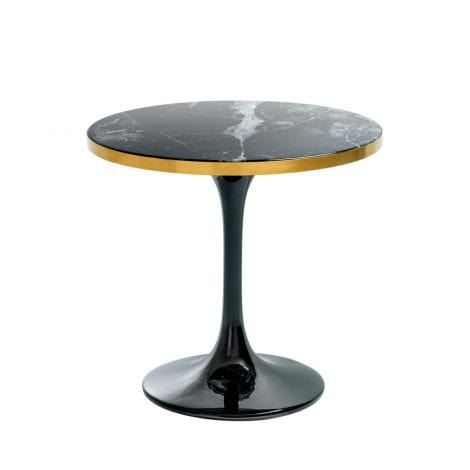 Eichholtz Living Side Table Parme - Black Faux Marble & Brushed Brass Finish House of Isabella UK