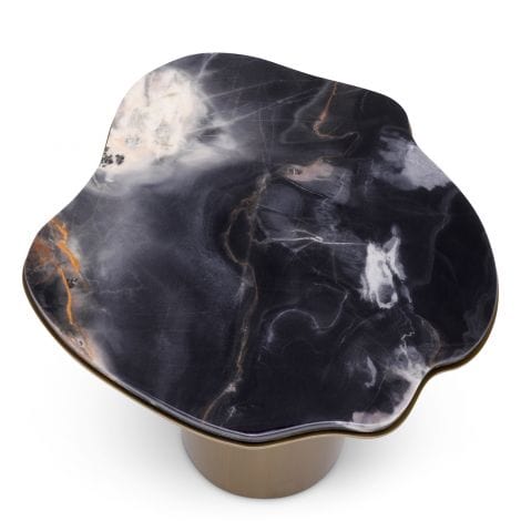 Eichholtz Living Side Table Shapiro Brushed brass finish | black marble top House of Isabella UK