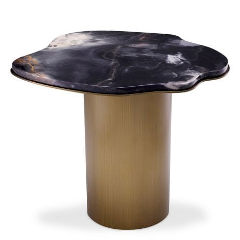 Eichholtz Living Side Table Shapiro Brushed brass finish | black marble top House of Isabella UK