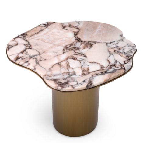 Eichholtz Living Side Table Shapiro Brushed brass finish | marble top House of Isabella UK