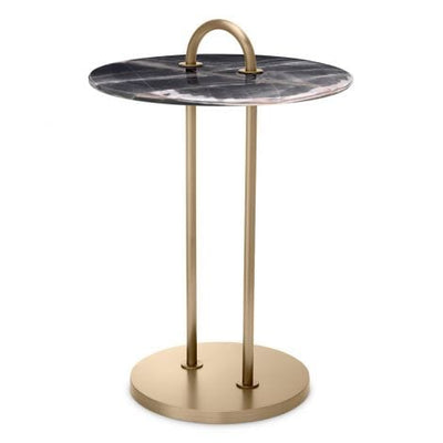 Eichholtz Living Side Table Zappa Brushed brass finish | black marble top House of Isabella UK