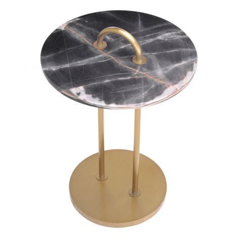 Eichholtz Living Side Table Zappa Brushed brass finish | black marble top House of Isabella UK