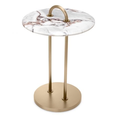 Eichholtz Living Side Table Zappa Brushed brass finish | marble top House of Isabella UK
