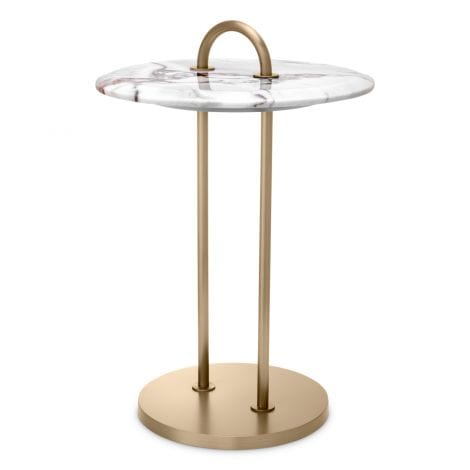 Eichholtz Living Side Table Zappa Brushed brass finish | marble top House of Isabella UK