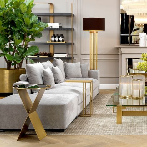 Eichholtz Living Sofa Clifford 2-Seater - Avalon White with Black Feet House of Isabella UK