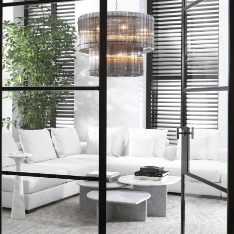 Eichholtz Living Sofa Clifford Corner - Avalon White with Black Feet House of Isabella UK