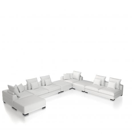 Eichholtz Living Sofa Clifford Corner - Avalon White with Black Feet House of Isabella UK
