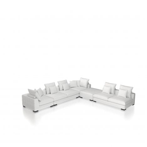Eichholtz Living Sofa Clifford Corner - Avalon White with Black Feet House of Isabella UK