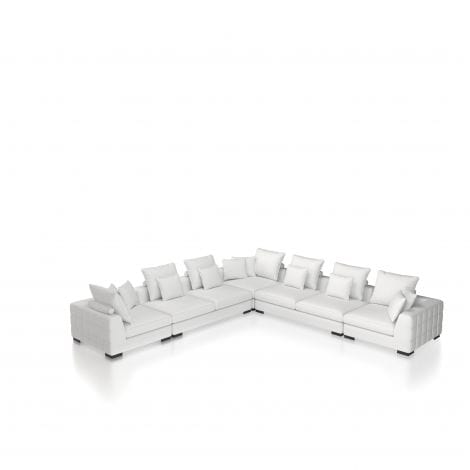 Eichholtz Living Sofa Clifford Corner - Avalon White with Black Feet House of Isabella UK