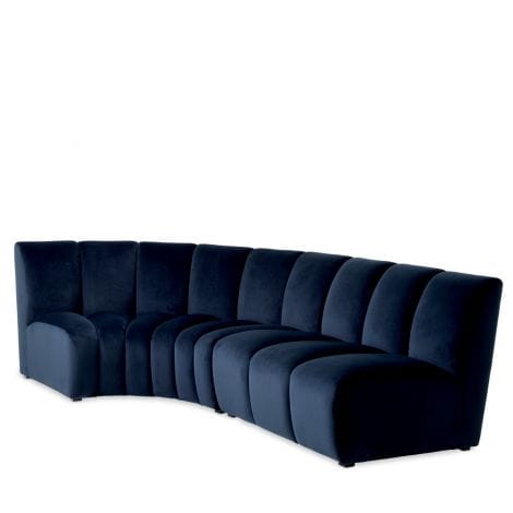 Eichholtz Living Sofa Lando corner Savona midnight blue velvet House of Isabella UK